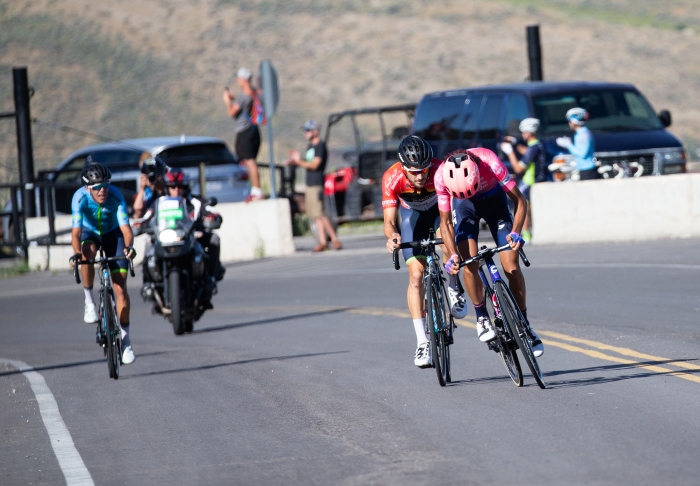 Lachlan attacks mulitple times up the climb but could not shake off McCormick.