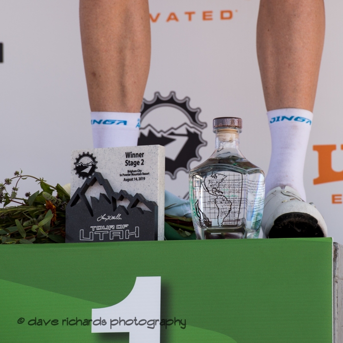 To the victor goes the spoils. Stage 2 - Brigham City to Powder Mountain Resort, 2019 LHM Tour of Utah (Photo by Dave Richards, daverphoto.com)