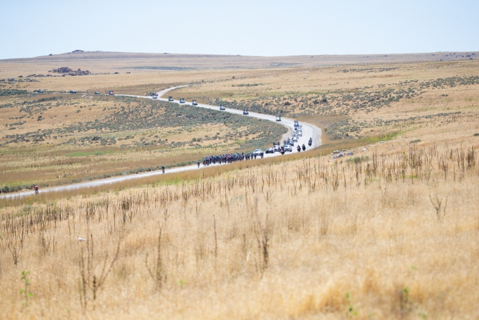 EF Education First rider attacks from the gun. Stage 3 of the 2019 Tour of Utah. Photo by Cathy Fegan-Kim