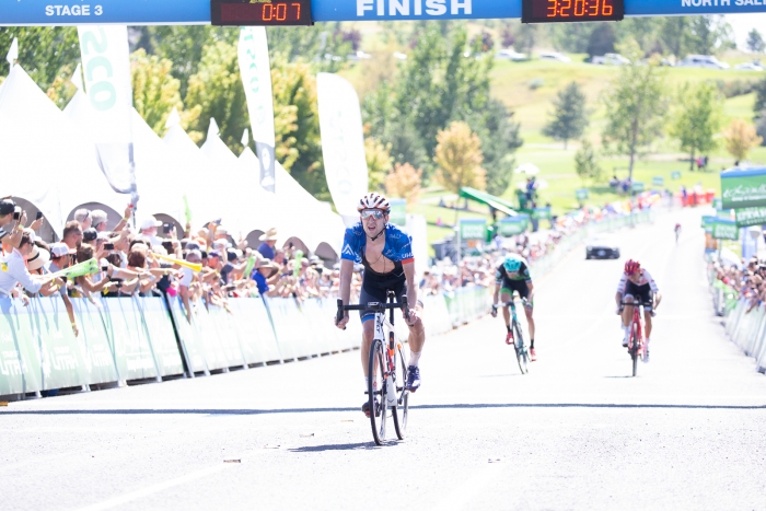 Most Aggressive Jersey winner Kyle Murphy of Rally UHC finishes 2nd. Stage 3 of the 2019 Tour of Utah. Photo by Cathy Fegan-Kim