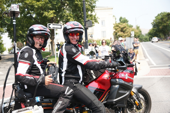 Video crew. 2018 Tour of Utah Stage 4, August 8, 2018, Salt Lake City, Utah. Photo by Cathy Fegan-Kim, cottonsoxphotography.net