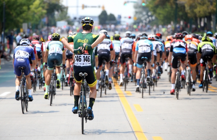 Snack time. 2018 Tour of Utah Stage 4, August 8, 2018, Salt Lake City, Utah. Photo by Cathy Fegan-Kim, cottonsoxphotography.net