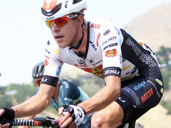 Jelly Belly p/b Maxxis rider. 2018 Tour of Utah Stage 4, August 8, 2018, Salt Lake City, Utah. Photo by Cathy Fegan-Kim, cottonsoxphotography.net