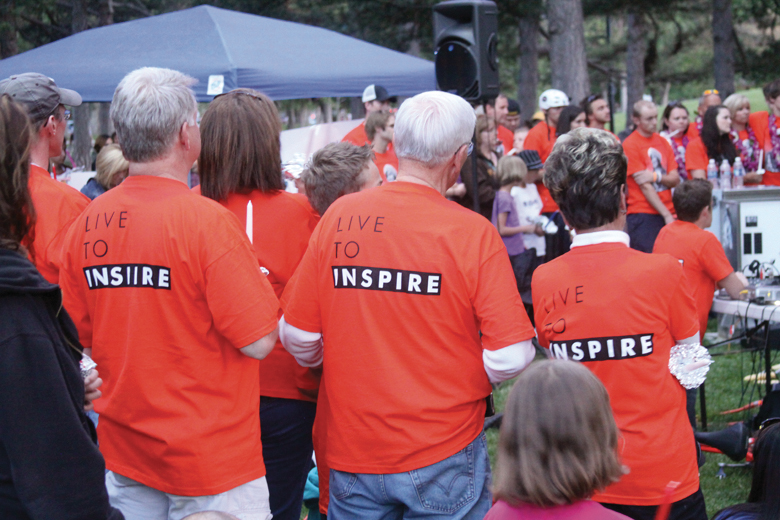 Family, friends and fellow cyclists attended the vigil. Many wore 'Live to Inspire' and Brynnstrong t-shirts in remembrance of Brynn Barton.