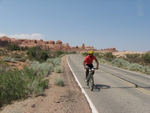 Riding Bicycle Through Arches National Park Riding Bicycle Through Arches National Park