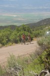Jeff Louder and Tyler Wren (Boobicycle) approaching the KOM on the return from Circleville in second and third place respectively.