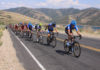 Dave Zabriskie leads the field over Little Mountain on Stage 3 in chase of Johann Tschopp. They caught him just around Ruth's Diner on the descent of Emigration Canyon.