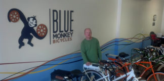 Blue Monkey Bicycles Specializes in Car Replacement Therapy Duane Schaffer's new shop Blue Monkey Bicycles