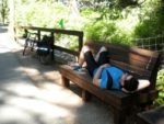 Lunch on bike trail near Tahoe City