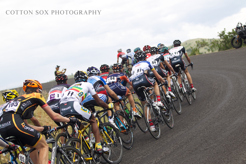The peloton on Stage 3 of the 2013 Tour of Utah. Photo: Cahty Fegan-Kim, cottonsoxphotography.com