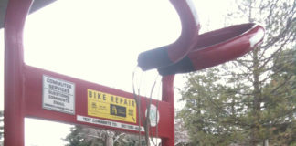 Ogden to Install 6 New Bike Repair Stations in Spring 2014 A repair station at the University of Utah. Ogden will get six new stations in spring of 2014 (not the model pictured).