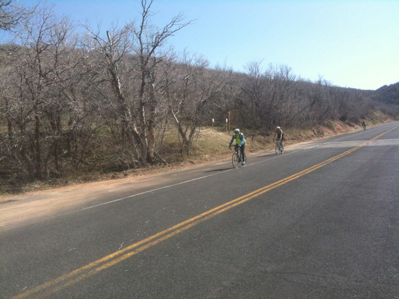 Cyclists and motorists both need to do their part to reduce conflict in Emigration Canyon. Here, 3 cyclists decend Emigration. Photo: Dave Iltis