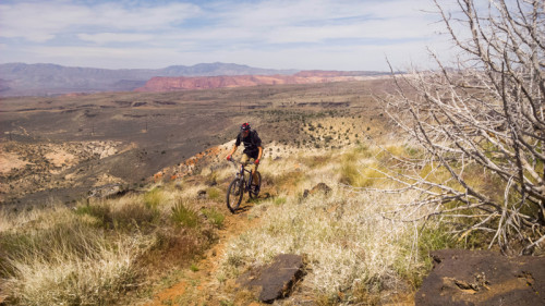 PJ on the Broken Mesa Trail. Photo: Lukas Brinkerhoff.
