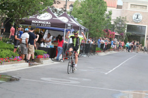 Cameron Williams winning the B flite in the 2014 Station Park Criterium. Photo by Dave Iltis