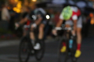 Brown and Hoffman at the line in the 2014 Station Park Crit. Sometimes the camera (or operator) malfunction. Photo by Dave Iltis