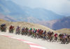 The peloton corners on the far side of Miller Motorsports Park in the