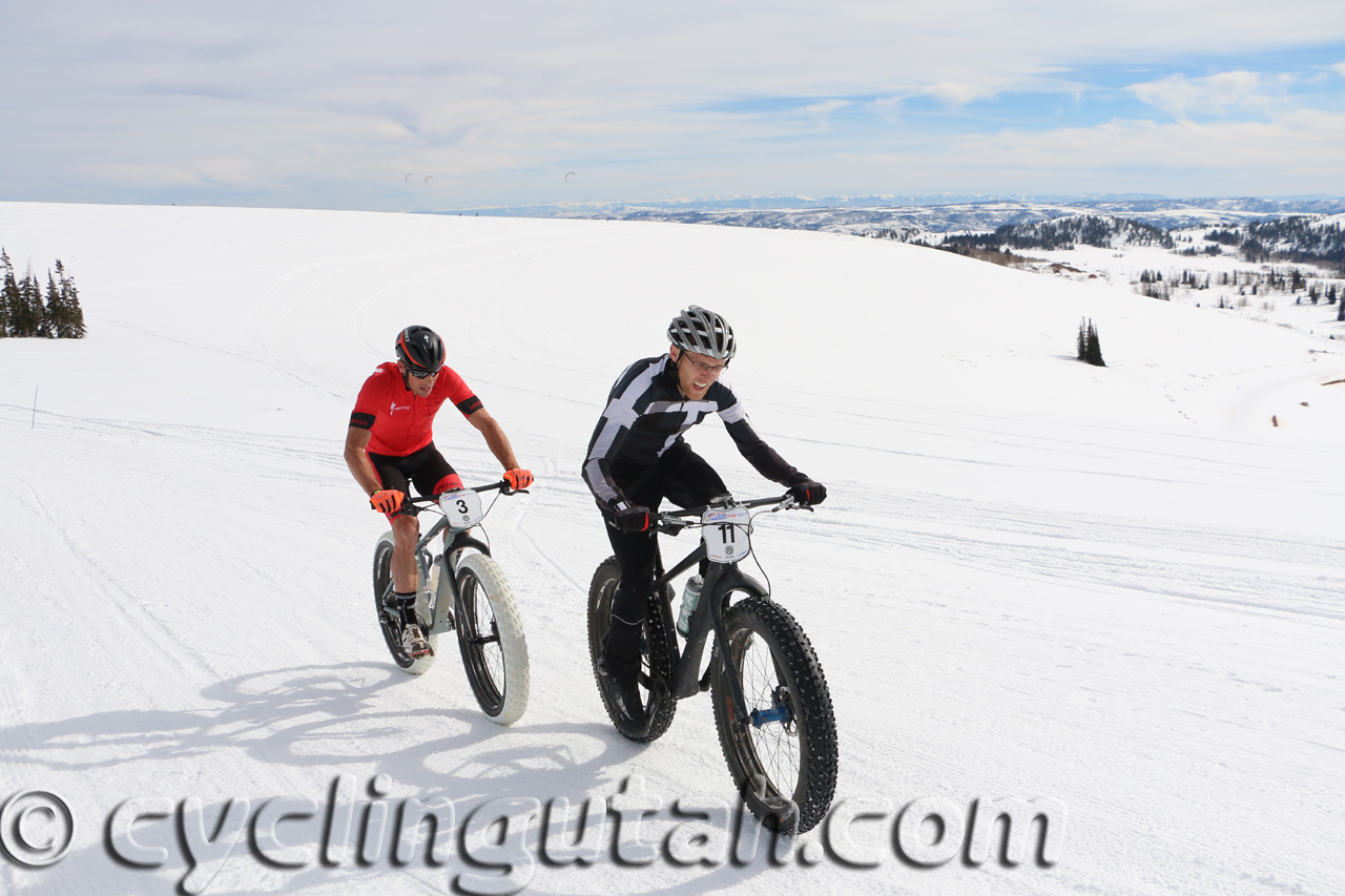Utah's Geoffrey Montague in the pro Fat Bike National Championship at Powder Mountain on February 14, 2015. Photo by Dave Iltis