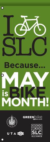 Look for these banners on 300 S. in Salt Lake City throughout May.