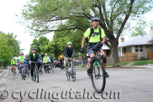 A Unicyclist came along for the ride. Anyone can bike commute. It's healthy and saves you money. Photo by Dave Iltis