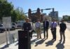 Salt Lake City Councilperson Stan Penfold speaks at the launch of the UCAIR Greenbike station at Pioneer Park on June 2, 2015. Photo by Dave Iltis