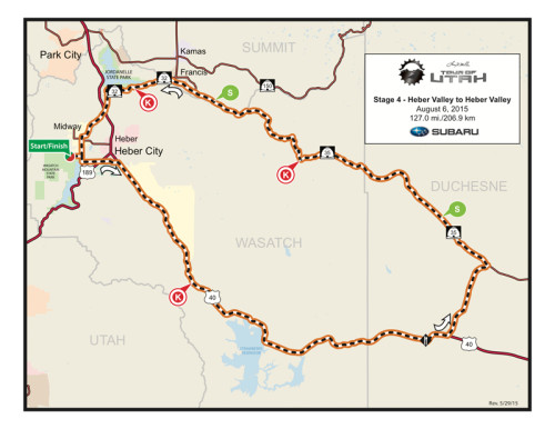 Map - Stage 4 - 2015 Tour of Utah - Soldier Hollow in Heber Valley