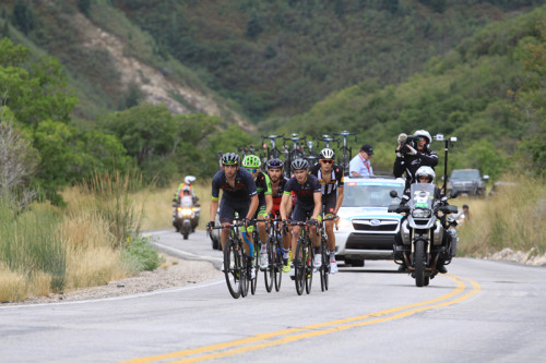 The break climbs North Ogden Divide on Stage 3 of the 2015 Tour of Utah. Photo by Dave Iltis