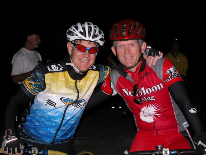 David Bern and David Ward at the start of the 2004 Lotoja.
