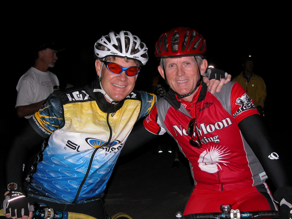 David Bern and David Ward at the start of the 2004 Lotoja.