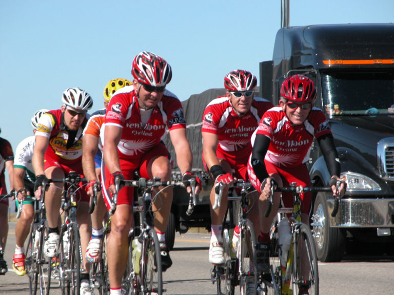 David Ward with teammates during the 2004 Lotoja