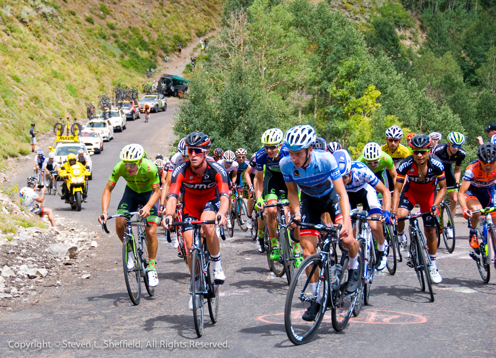 The main contenders hit the top of Guardsman Pass in the 2016 Tour of Utah Stage 6. Photo by Steven Sheffield, flahute.com