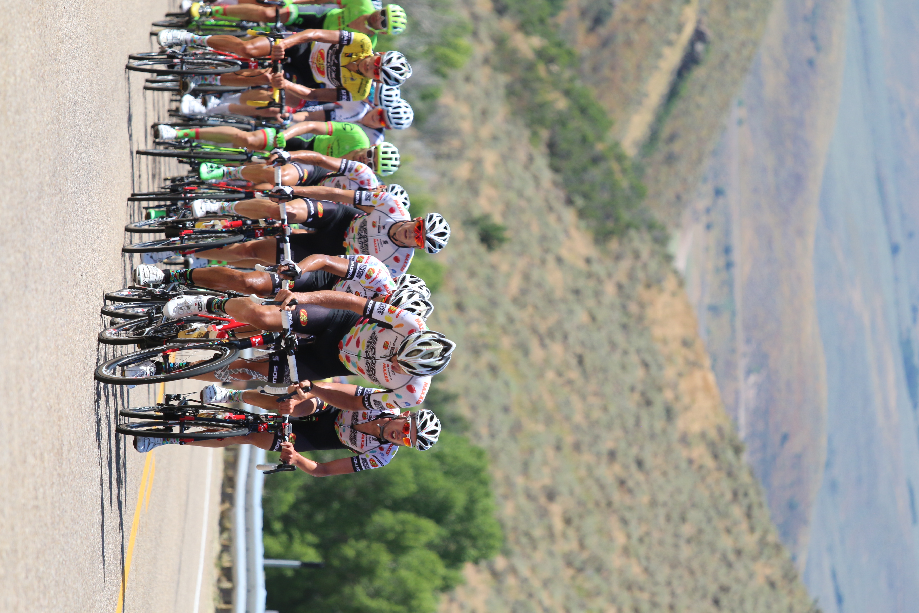 Jelly Belly rides at the front in stage 6 of the 2016 Tour of Utah to protect the lead of race winner Lachlan Morton. Jelly Belly will return to the 2017 edition, but without Morton. Photo by Dave Iltis