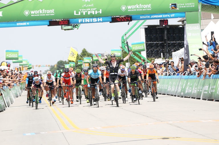 John Murphy of Holowesko takes the win! Stage 4 of the 2017 Tour of Utah, South Jordan to Cedar Fort and back to South Jordan, Photo by Cathy Fegan-Kim, cottonsoxphotography.net