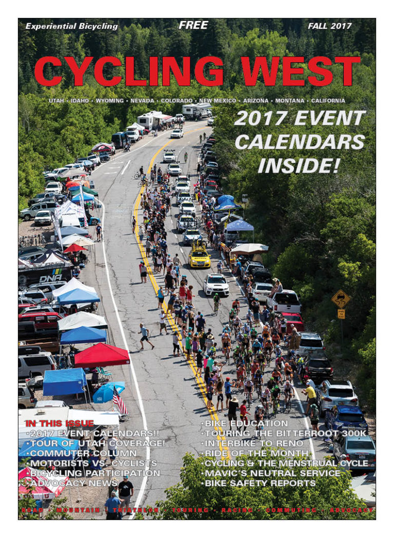 Cycling West Cycling Utah Fall 2017 Cover Photo: Tanner’s Flat in Little Cottonwood Canyon is the place to be during the Queen Stage of the Tour of Utah. Photo by Jason Porter, jasonporterphoto.com