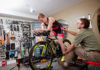John Higgins takes measurements during a bike fit at the Bike Fitr studio. Photo by Derek Israelsen Photography