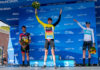 Tejay Van Garderen Wins 2018 Tour of California Stage 4 Time Trial and Vaults into Lead; Story, Photos, Results Stage winners podium L-R: Patrick Bevin (BMC Racing), Tejay Van Garderen (BMC Racing) & Tao Geoghegan Hart (Team Sky). Men's Stage Four, Individual Time Trial, Morgan Hill, 2018 Amgen Tour of California cycling race (Photo by Dave Richards, daverphoto.com)