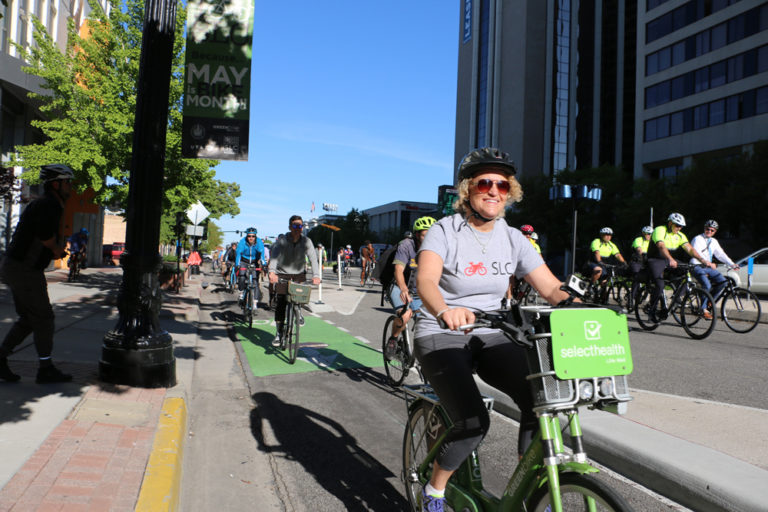 On May 17, 2018, Salt Lake City Mayor Jackie Biskupski will lead the Mayor's Bike to Work Day. Photo by Dave Iltis