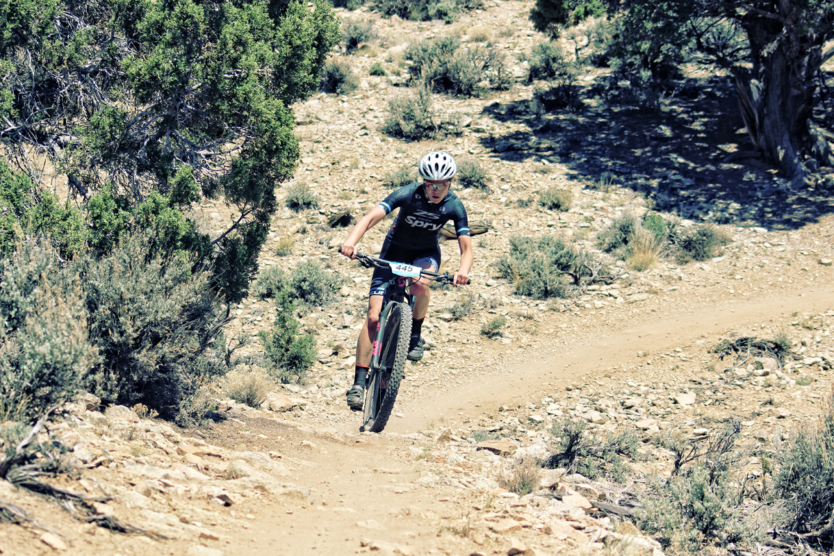 Emily Vaughn rides the 2018 Three Peaks Classic. Photo by Nate Gibby