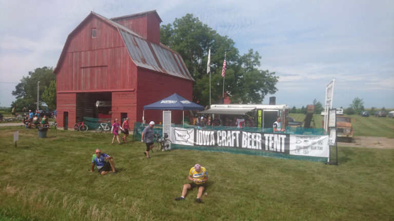 The Iowa Craft beer tent was one of many on the route. RAGBRAI 2018. Photo by John Monroe