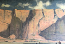 Desert Riders – The Bicycle Art of Trenton Higley Artist: Trenton Higley, Title: Desert Riders, Medium: Oil on canvas, Size: 36" x 36"