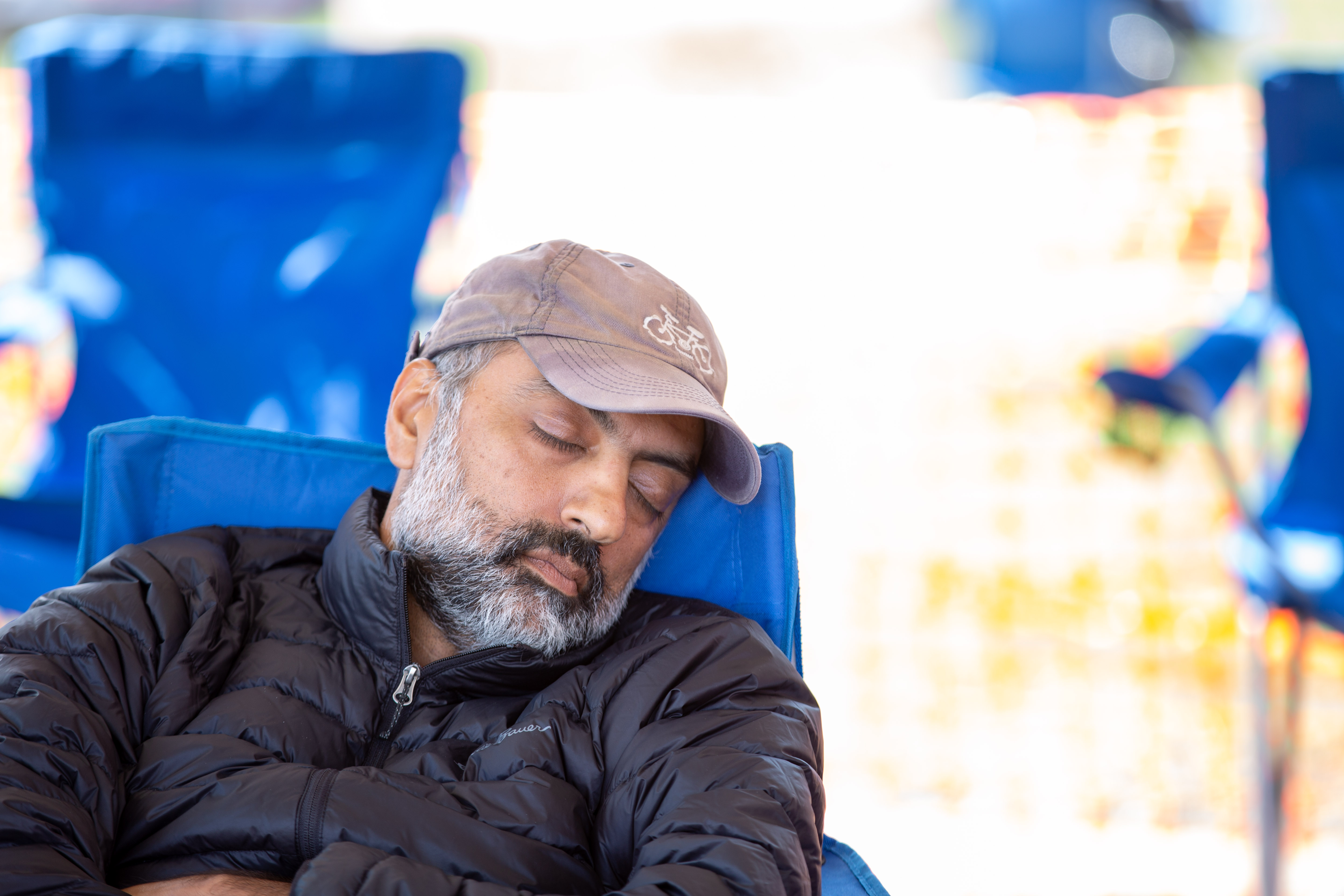 Sometimes it's about a post-race nap ... Photo: Angie Harker.