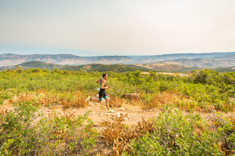 Sam Osborne (NZL) during the run at the XTERRA Pan American Championship, at Snowbasin Resort in Ogden, Utah, September 7, 2019. Photo courtesy XTERRA Planet.