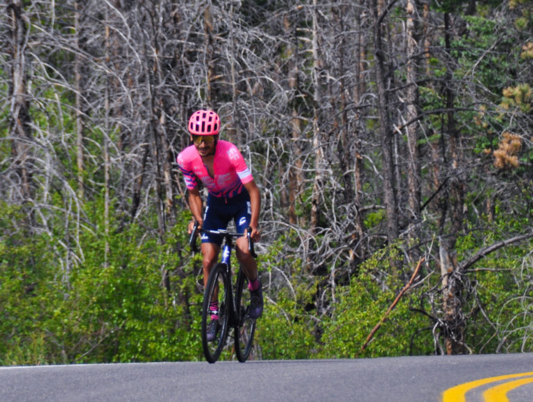 Lachlan Morton during his Everesting attempt on Saturday June 13, 2020. Photo credit: EF Pro Cycling