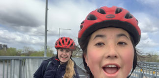 How to Ride a Bike (as told from the notes on my phone) Chiara Kim (front) and a friend. Photo by Chiara Kim