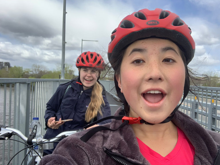 Chiara Kim (front) and a friend. Photo by Chiara Kim