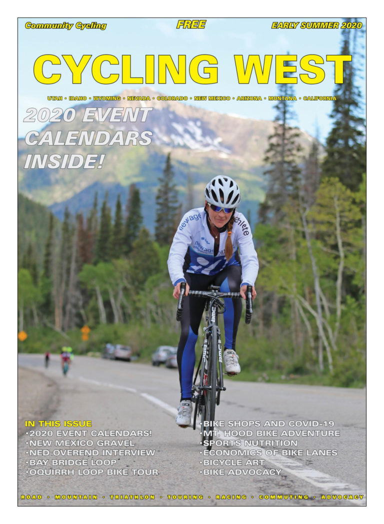 Cycling West June 2020 Cover Photo: Rachel Cieslewicz rides Big Cottonwood Canyon during the 2019 Porcupine Hill Climb. Unfortunately, the race was cancelled for 2020, but the canyon is open for cyclists. Photo by Dave Iltis