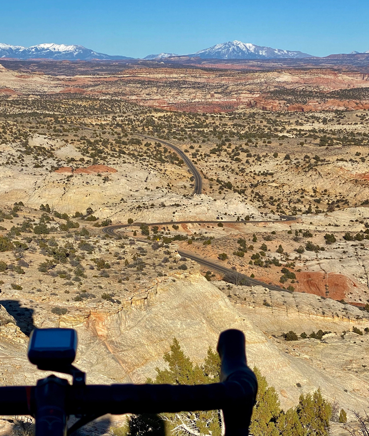 Overlook showing Scenic Byway 12 snaking through the colorful valley floor. Photo by David Collins