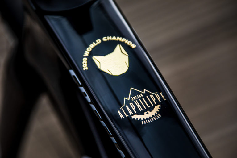 Julian Alaphilippe's new Specialized Tarmac SL7. Photo by Wout Beel/Deceuninck - Quick-Step