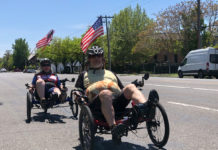 Life at a 45-Degree Angle Jeff and Sandy Levenson on their recumbent bicycles. Photo by Dave Iltis