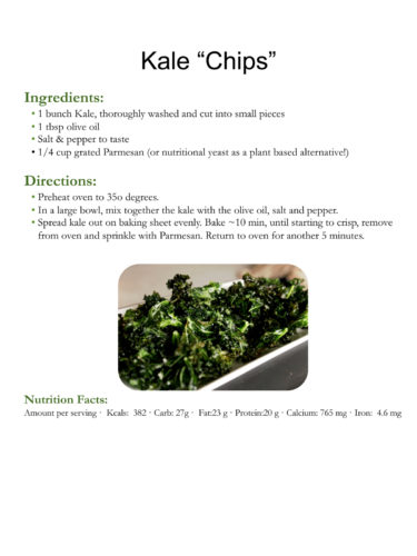 Kale Chips recipe, courtesy Breanne Nalder-Harward