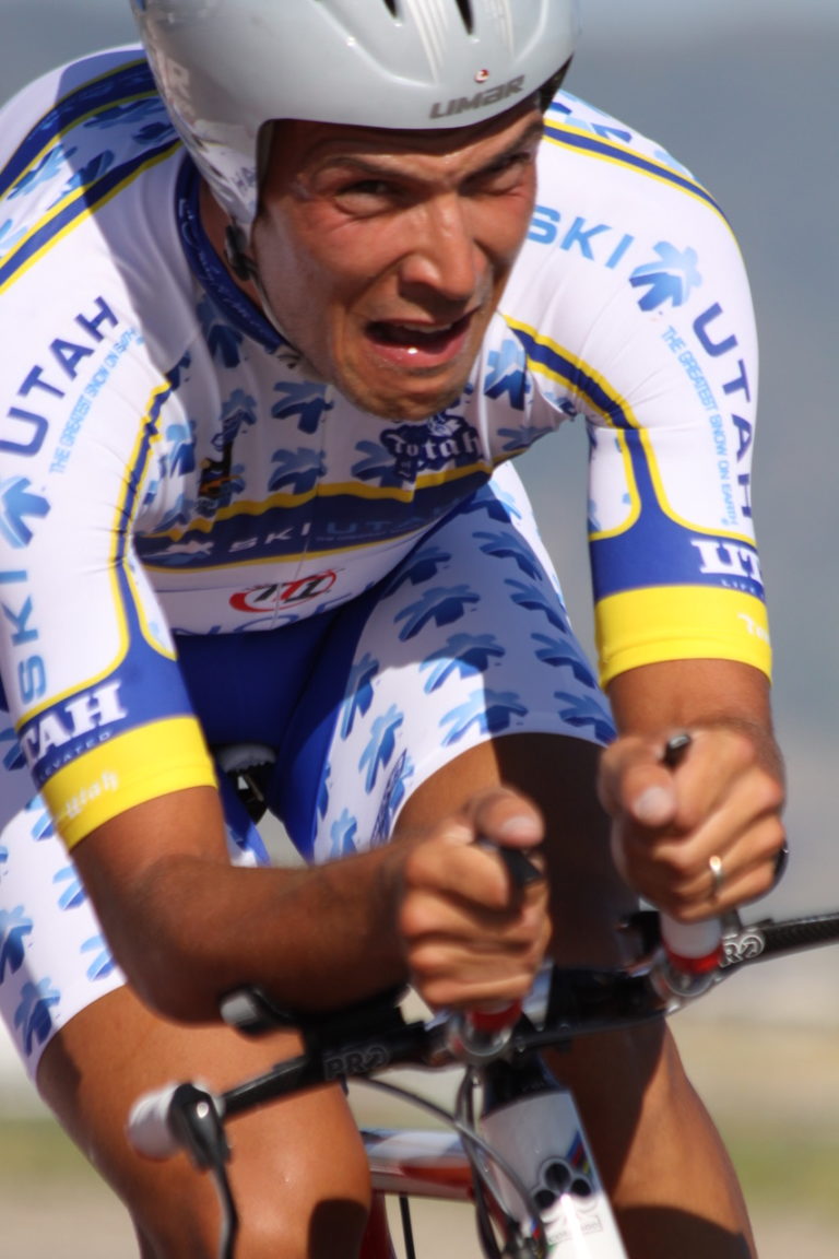 It's important to pace yourself in a time trial. Stage 3 of the 2011 Tour of Utah at the Utah Motorsports Park in Tooele, Utah. Photo by Dave Iltis